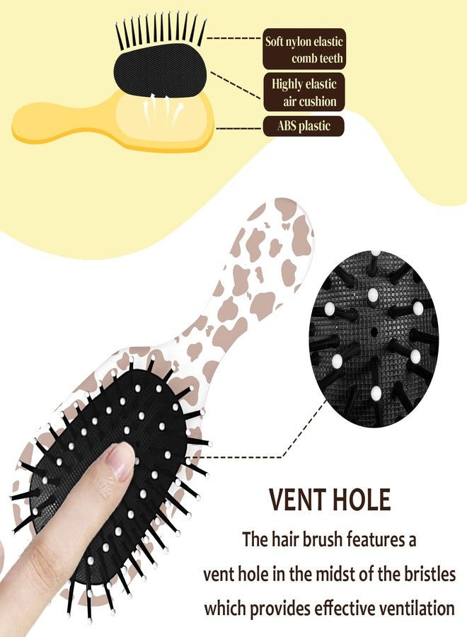 GABraden Mini Hair Brush,Cute Detangling Travel Hair Brush,Soft Bristles for Effortless Tangle Removal,Detangler Hairbrush for Women Men Boys Girls Kids Wet Dry All Hair Types (Brown Cow, Mini) - Image 4